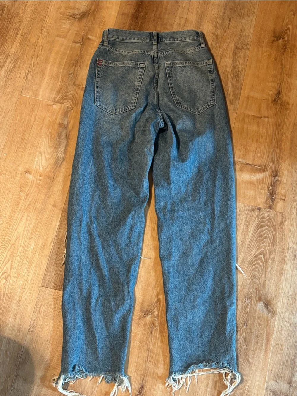 Urban Outfitters BDG High Rise Baggy Distressed Frayed Raw Hem Size 24 - Picture 13 of 15
